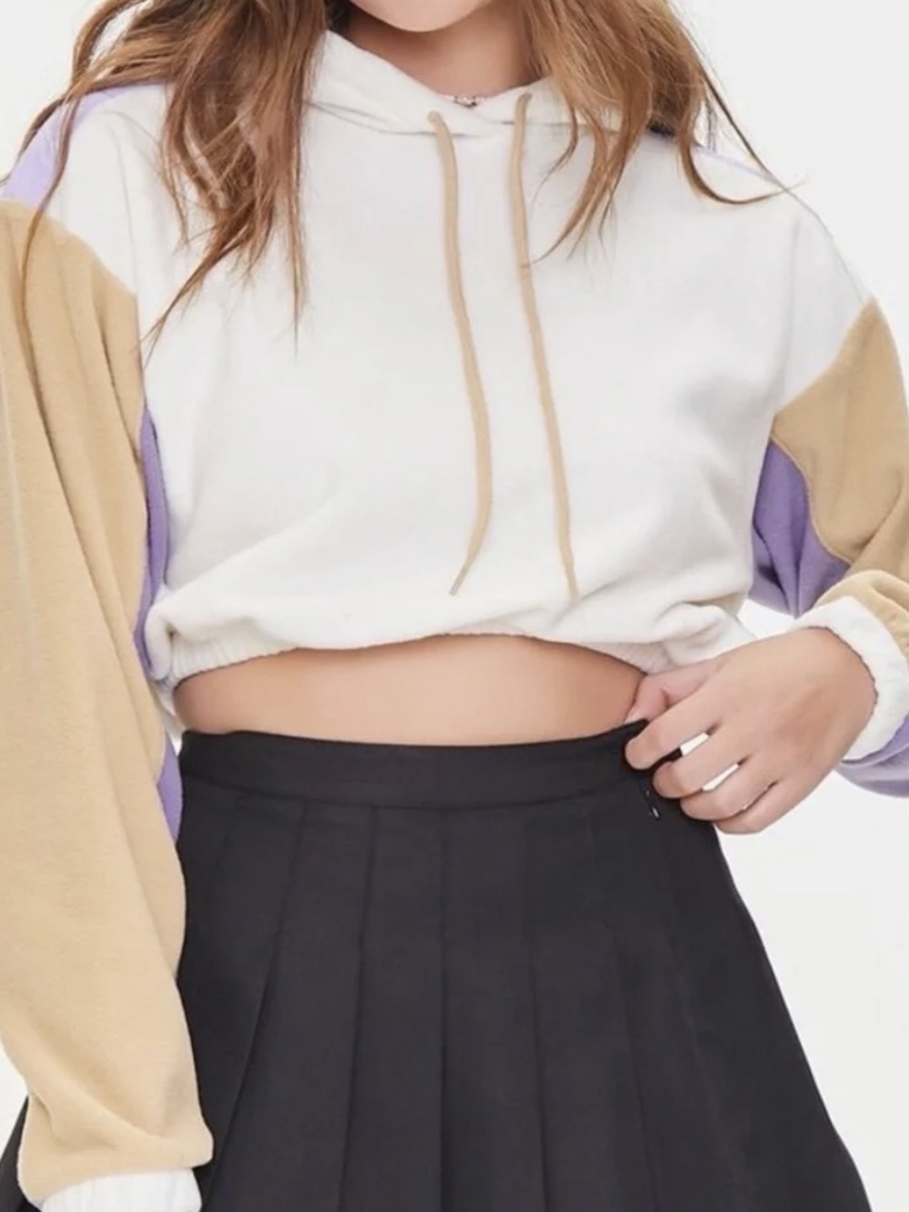 Forever 21 Pullover cropped hoodie Drawstring size S